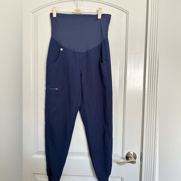 Figs Yola Women's Navy Blue Slim Leg Cargo Maternity Scrub Pants Size XS comfy - Picture 2 of 10